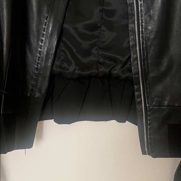 BCBG Maxazria Super Soft Black Leather Jacket Size L. New Without Tag. - Picture 9 of 13